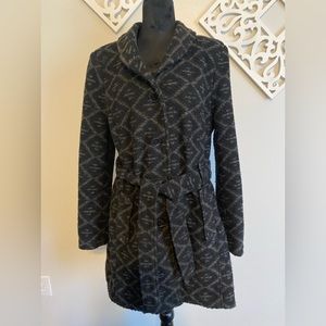 Large black and gray above the knee coat